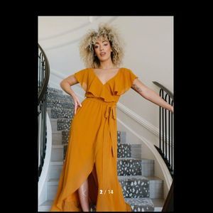 Baltic Born Katya Ruffle Maxi Dress Amber Size XL